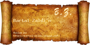 Bartal Zalán névjegykártya